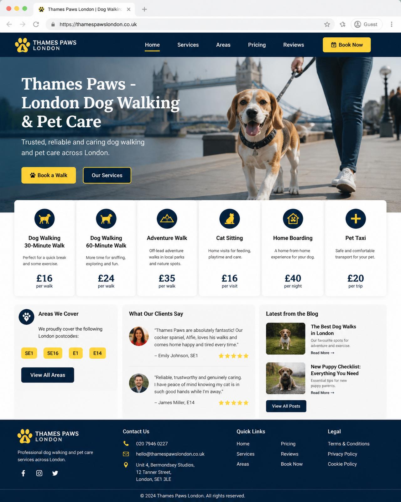 Thames Paws website design