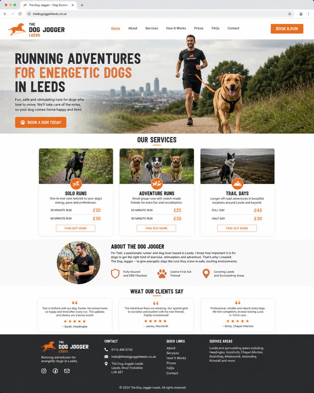 The Dog Jogger website design