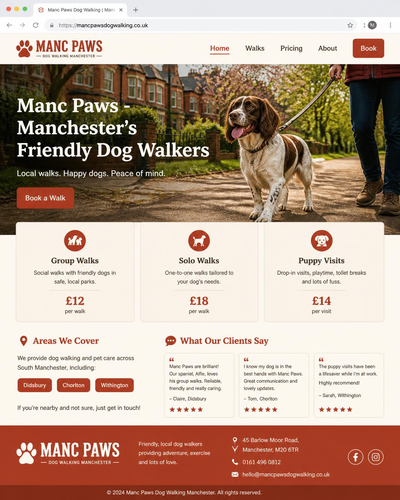 Manc Paws website design