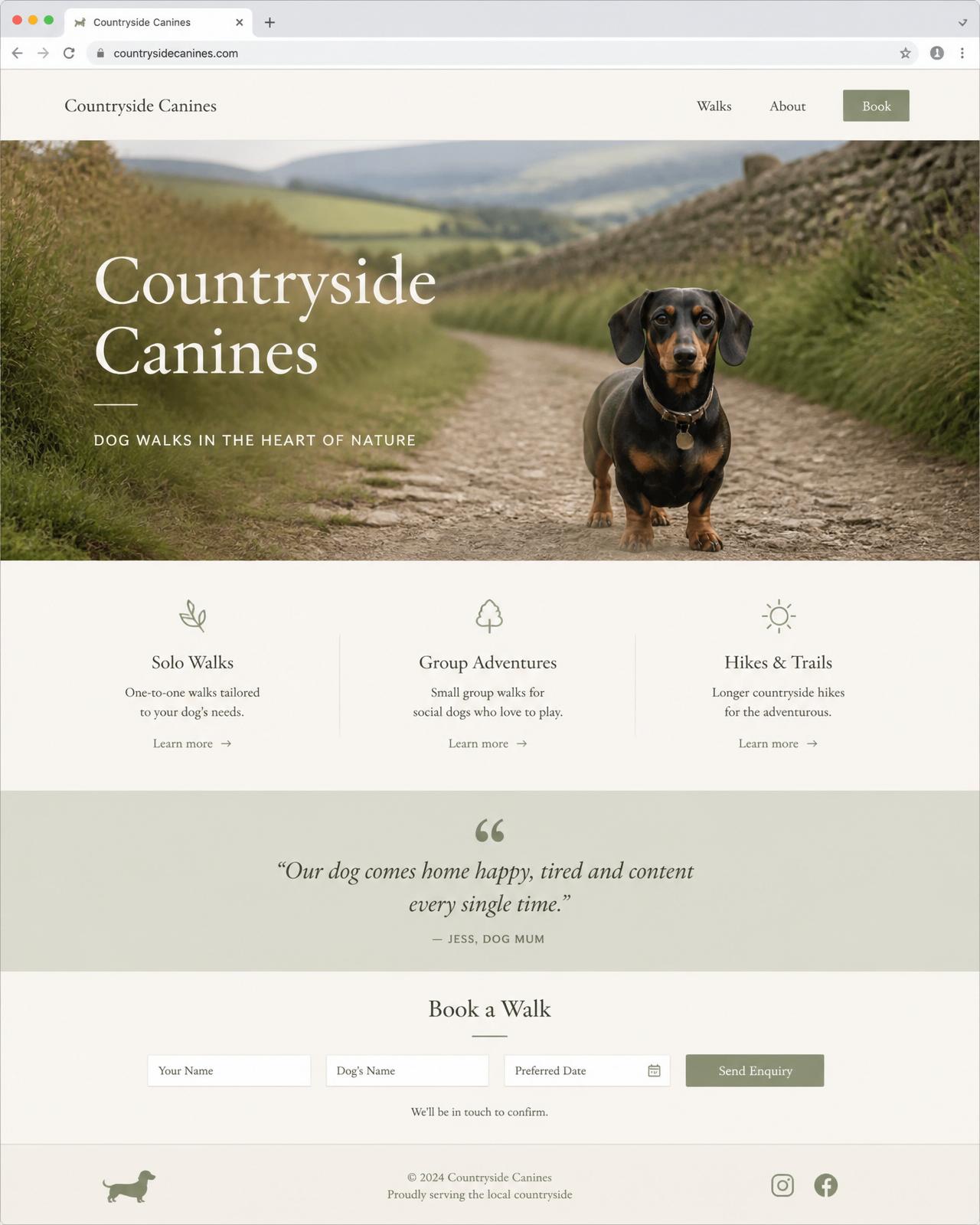 Countryside Canines website design